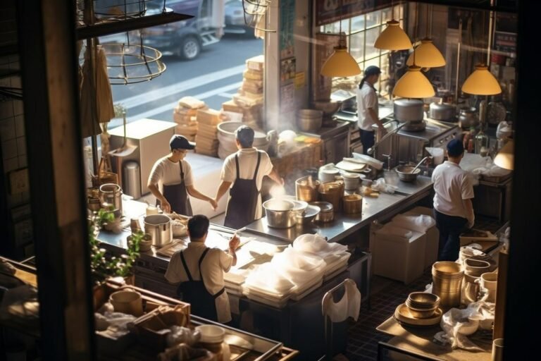 high angle view people preparing food