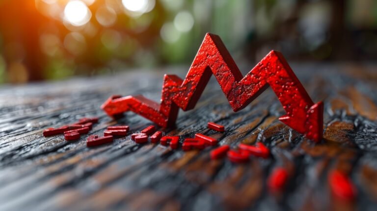 An illustration of the Arrow Graph in 3D showing a decline in business.