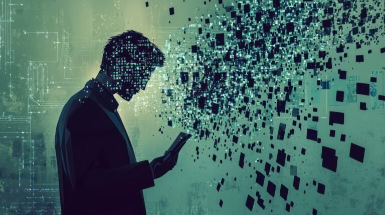 Conceptual Illustration of Digital Information Loss in IT