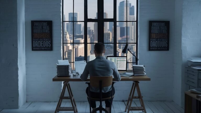 man-working-office-alone