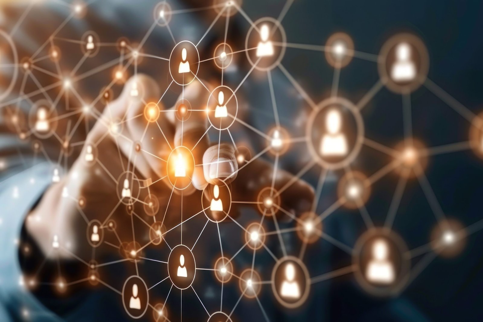 business communication concept, network concept, human resources, management strategy design.