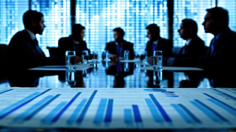 meeting-businessmen-table-with-statistics-screen