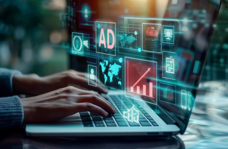 digital-marketing-data-analytics-concept-laptop-with-digital-ads-analytics-display