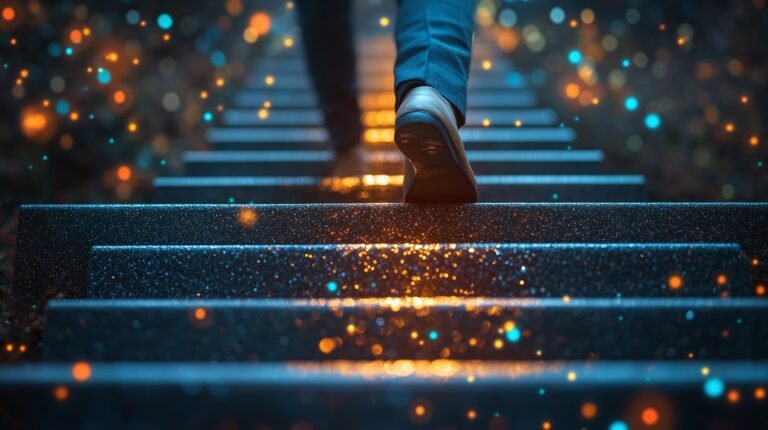 man-walks-down-stairs-with-pair-shoes