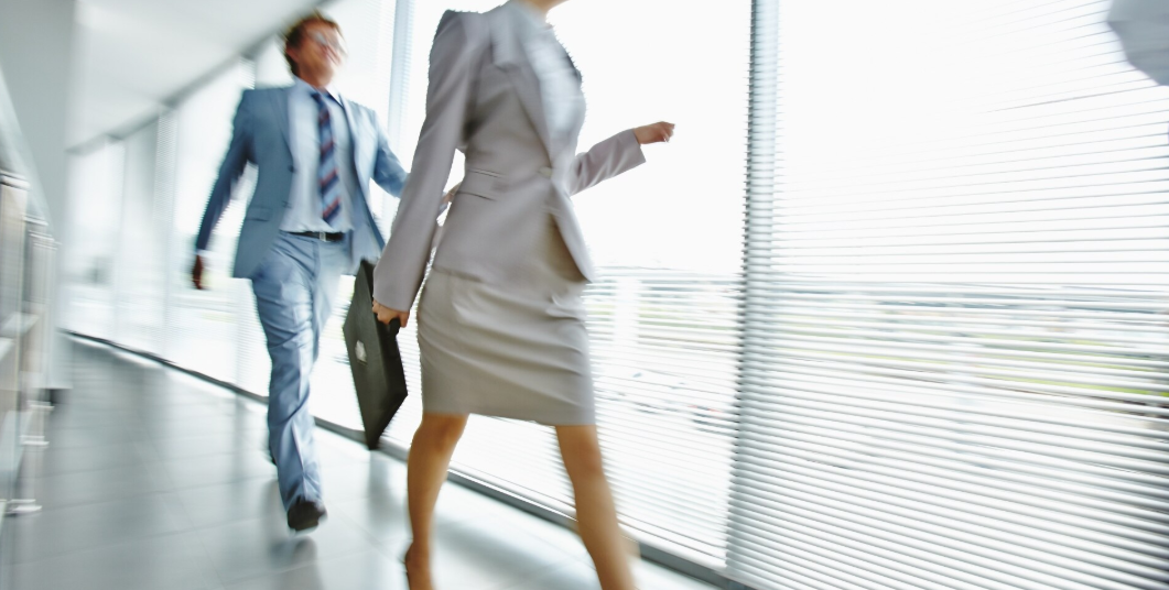 Businesspeople walking in the corridor