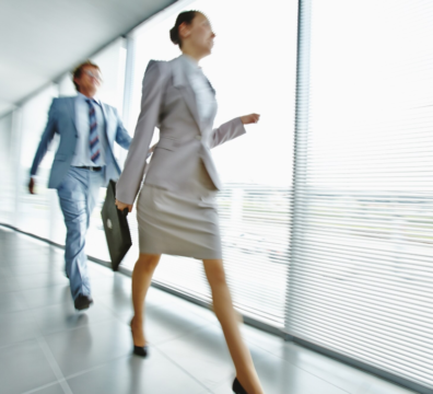Businesspeople walking in the corridor