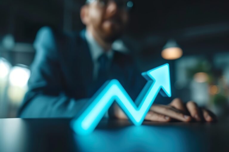 Interest rate and dividend concept. Businessman with percentage symbol and up arrow, Interest rates continue to increase, return on stocks and mutual funds, long term investment for retirement --ar 3:2 --stylize 250 --v 6 Job ID: 423d2da7-2fa7-4965-a2ee-89309de4107a